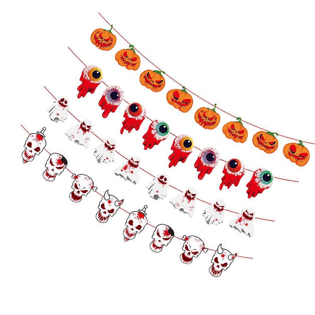 Halloween Banner Paper Bunting for Festival Decoration 20Sets Assorted Color