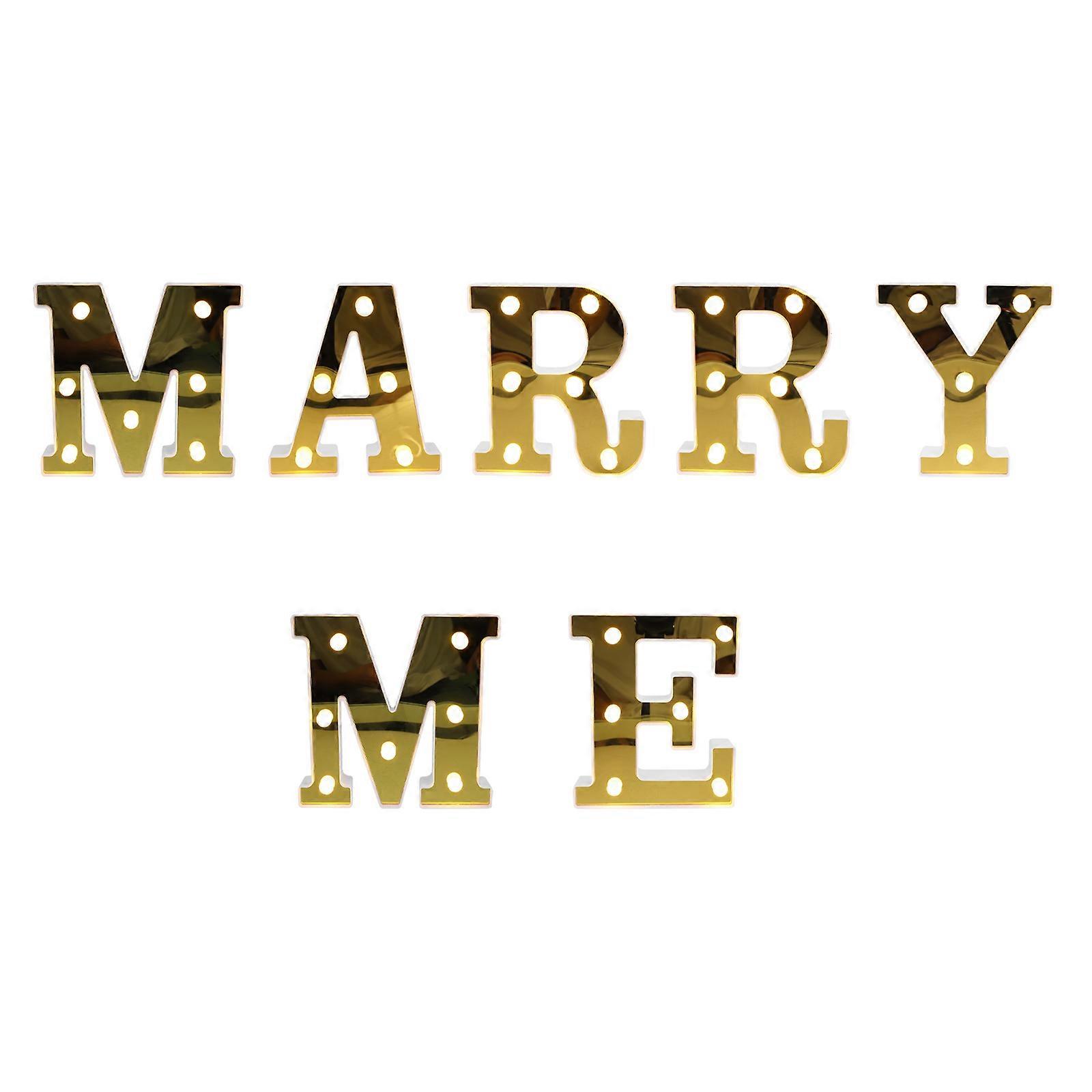 Marry Me Letter Lamp for Romantic Wedding Proposal 1Set White