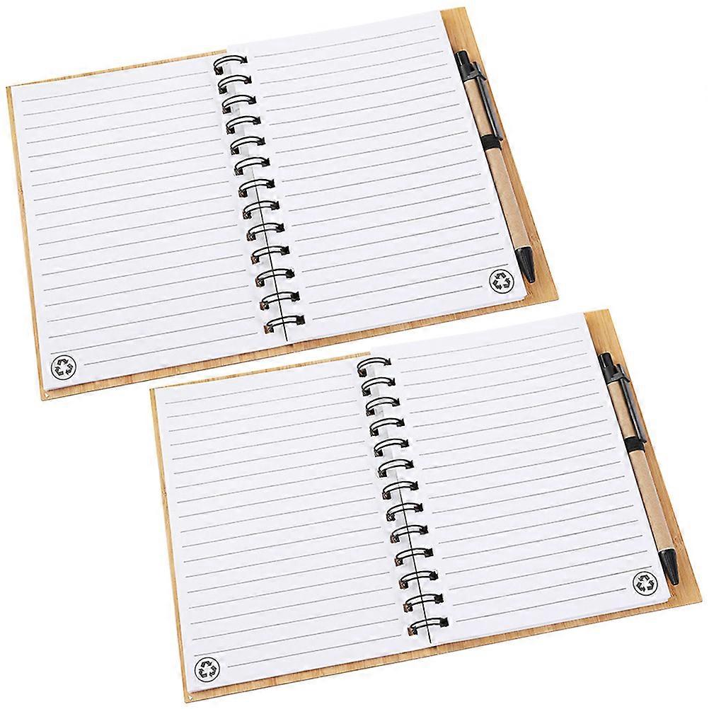 Notebook Bamboo Cover Spiral Notebook for Office 3Sets Office Memo Pads