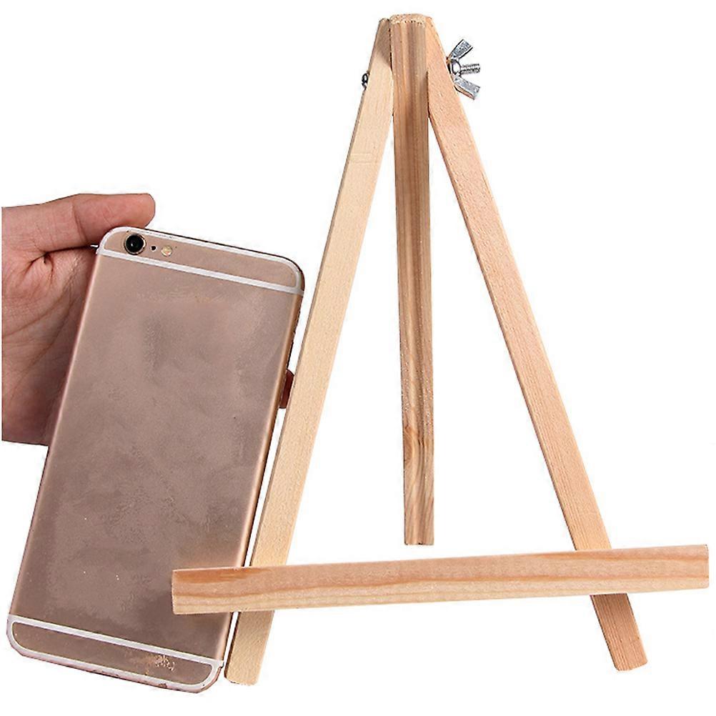 Wooden Triangle Frame Easel for Display with 12Pcs Small Tabletop Stand