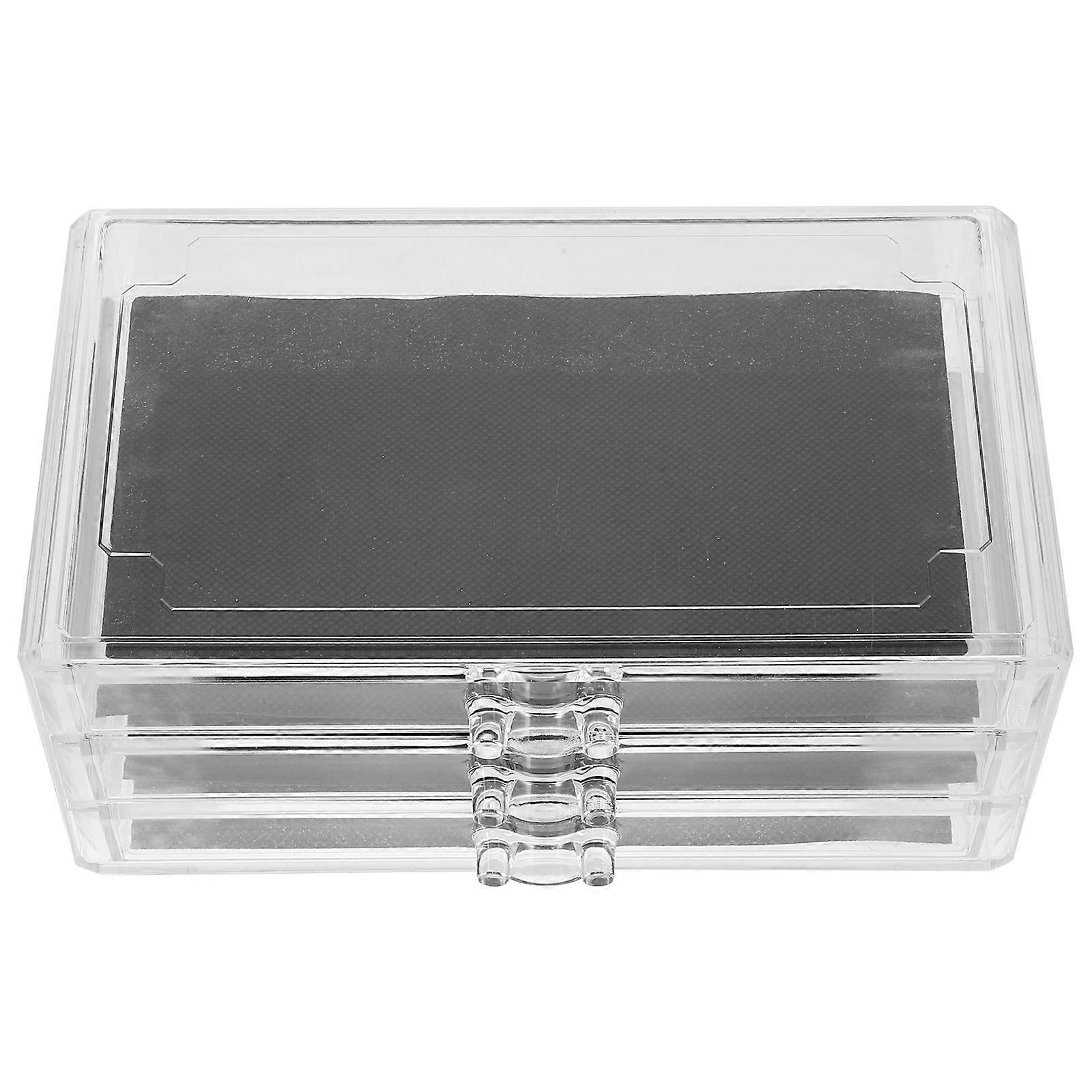 Clear Acrylic Nail Art Decoration Storage Box with 2Pcs for Storage
