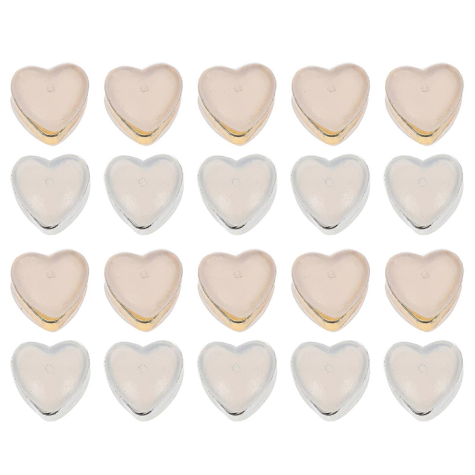 Heart Shaped Silicone Earring Safety Backs for 60Pcs Assorted Color