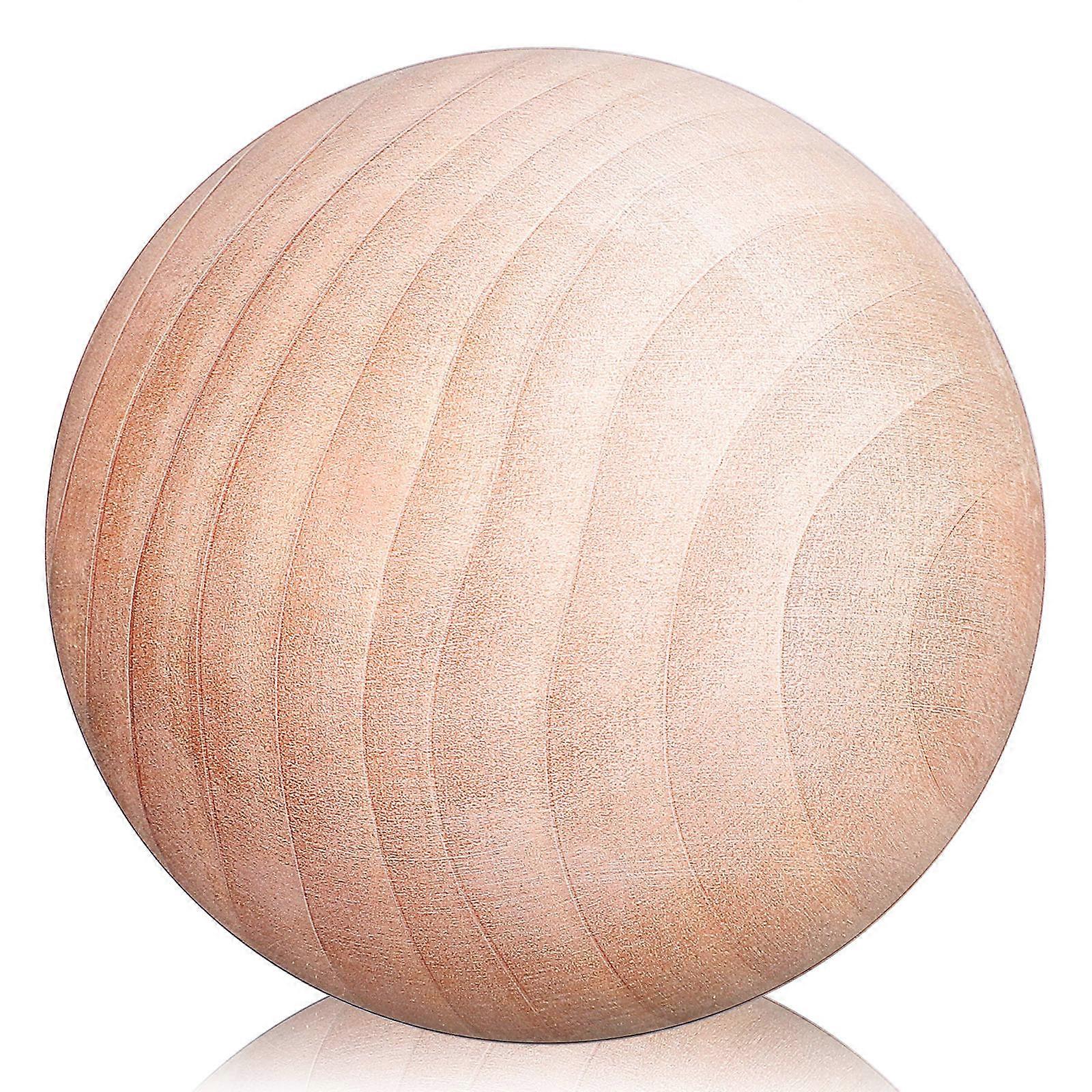 Round Wood Balls for Crafts Solid Wooden Sphere for DIY Projects 3Pcs