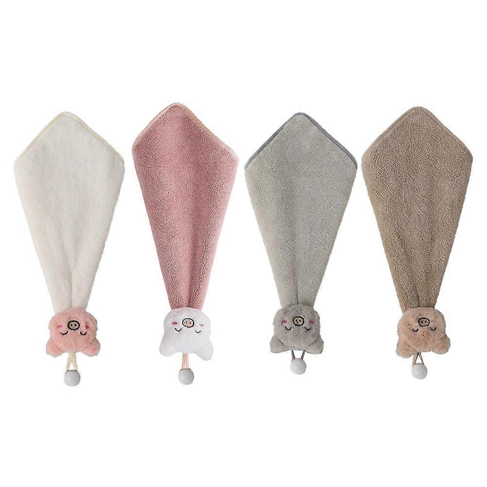Hanging Towel Coral Fleece for Home 12Pcs Pig Hand Towel Set