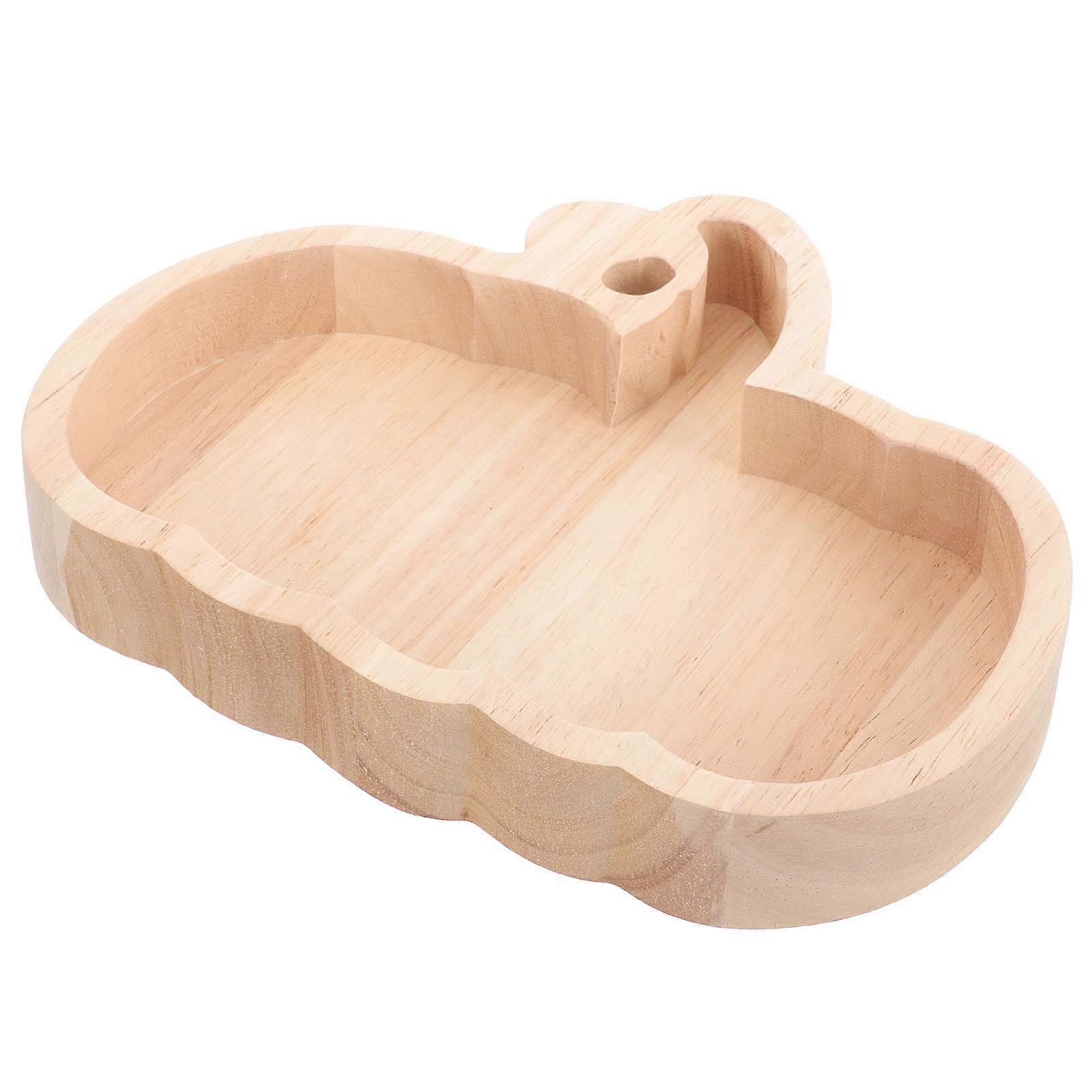 Decorative Wooden Tray for Serving with 3Pcs Storage Snack Plates