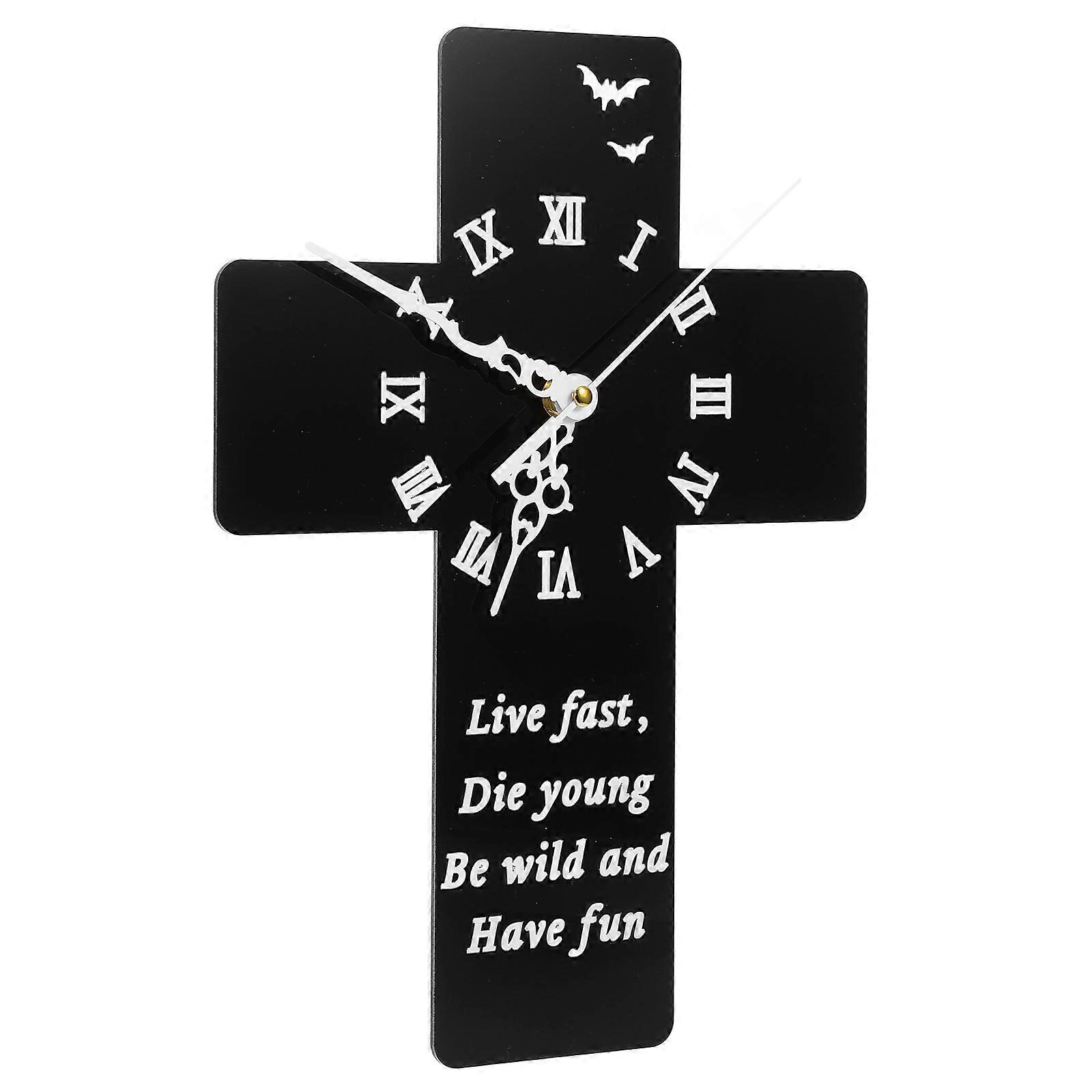 Decorative Acrylic Wall Clock with Cross Design for Home 3Pcs