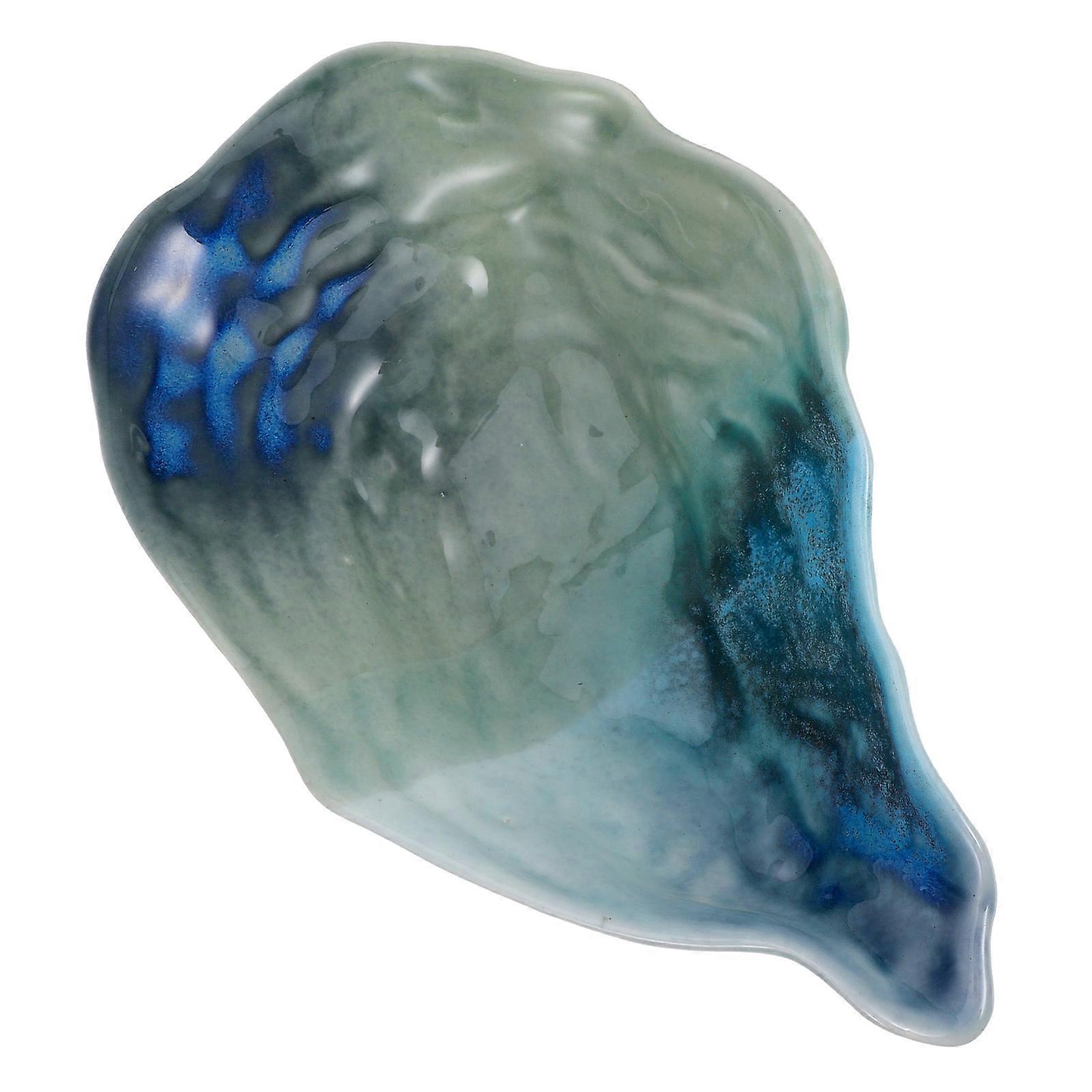 Oyster Shell-Shaped Ceramic Dish Decorative Plate for Dining 3Pcs