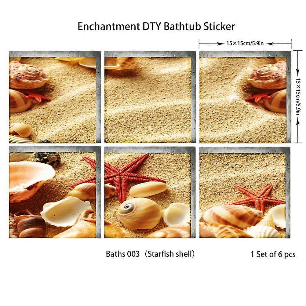 Waterproof Vinyl Stickers Shell Pattern for Bathroom Wall