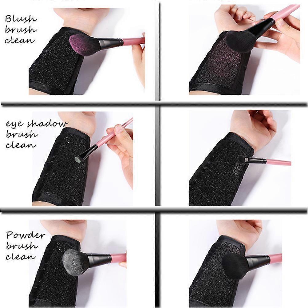 Makeup Cleaner Arm Band for Makeup Brush Tool 2Pcs Black Set