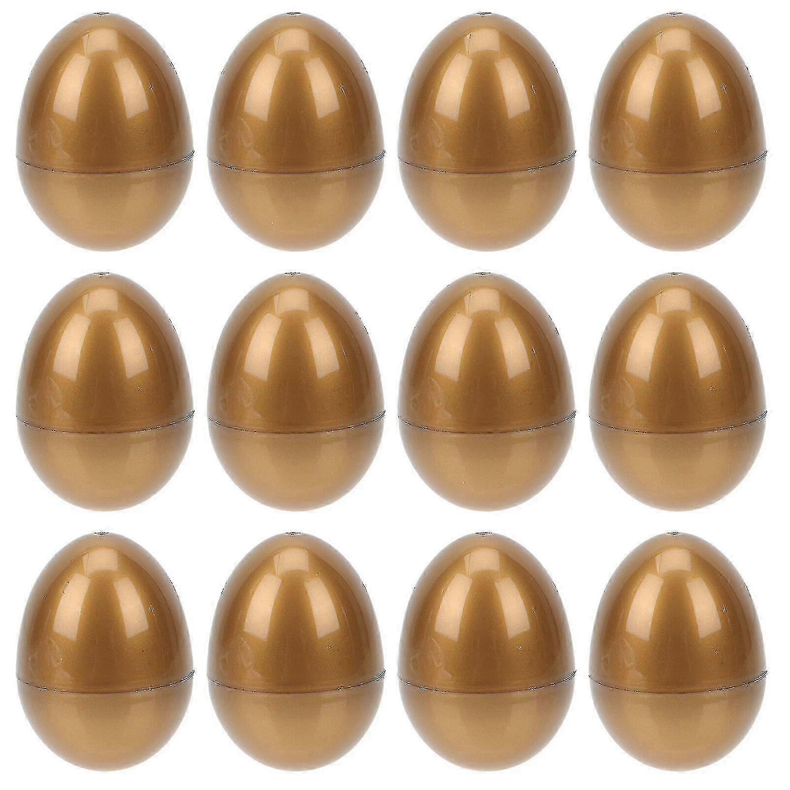 12 Pcs Empty Easter Eggs Plastic Easter Eggs Toys Candy Gift Wrapping Eggshells Easter Decors 26s