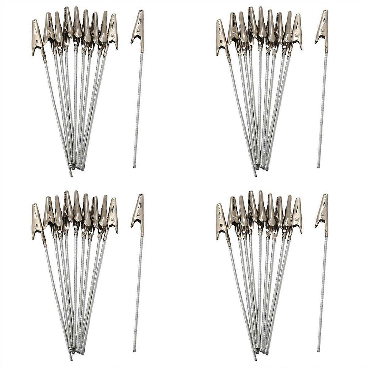 40 X Crocodile Metal Clips with Wire Stalk Alligator Clamps for Memo Note Card Holders