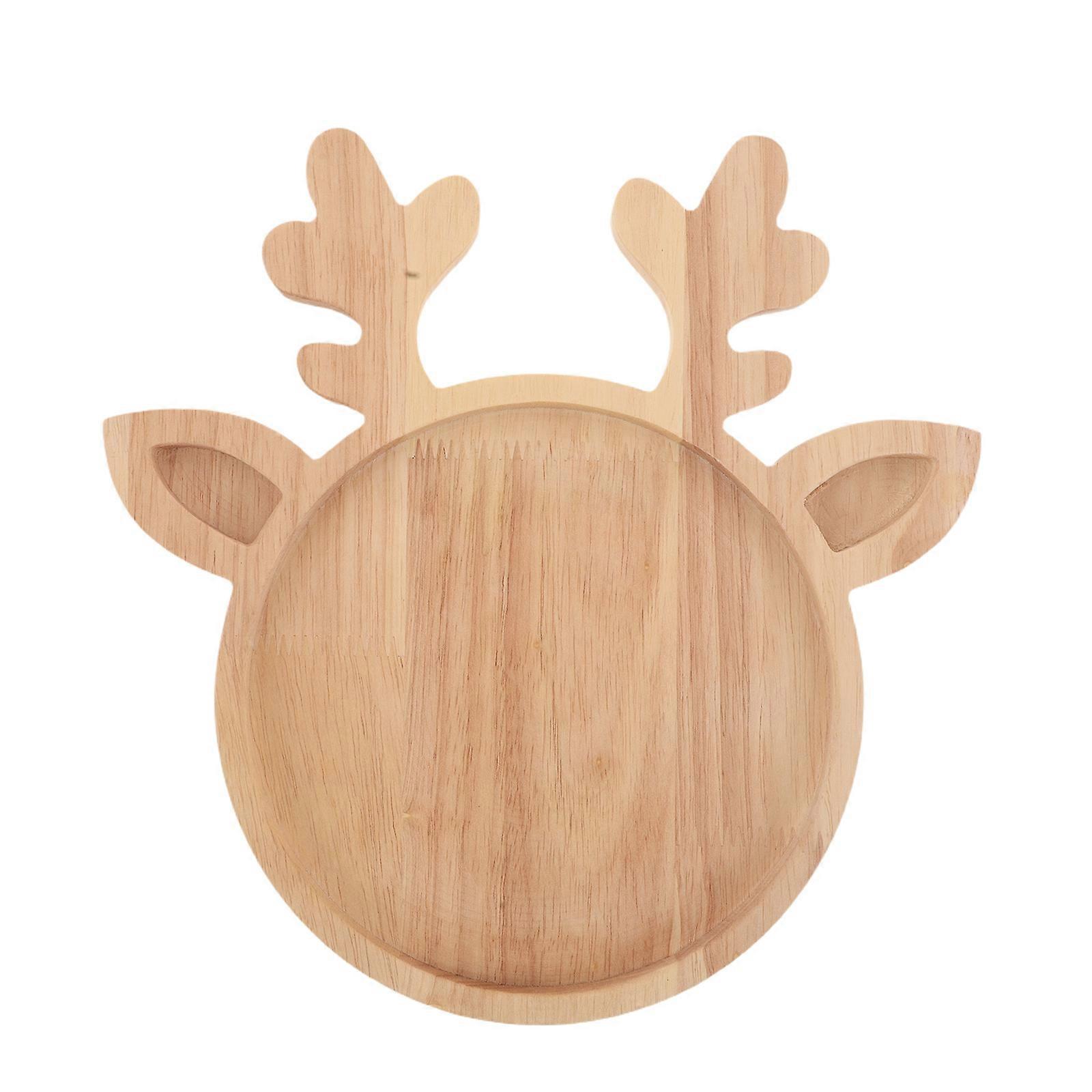 Houten kerstserveerschaal met rendierontwerp voor