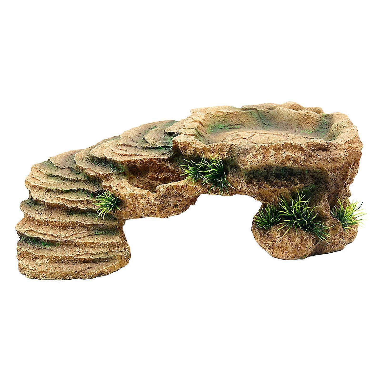 Turtle Resting Basking Platform Climbing Shelf Reptile Habitat Climbing Ramp M
