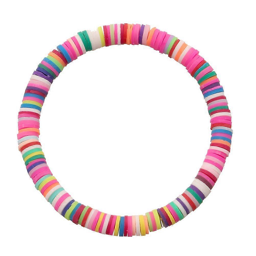 1pc Bohemian Stackable Clay Bracelet Retro Bracelet Elastic Wrist String