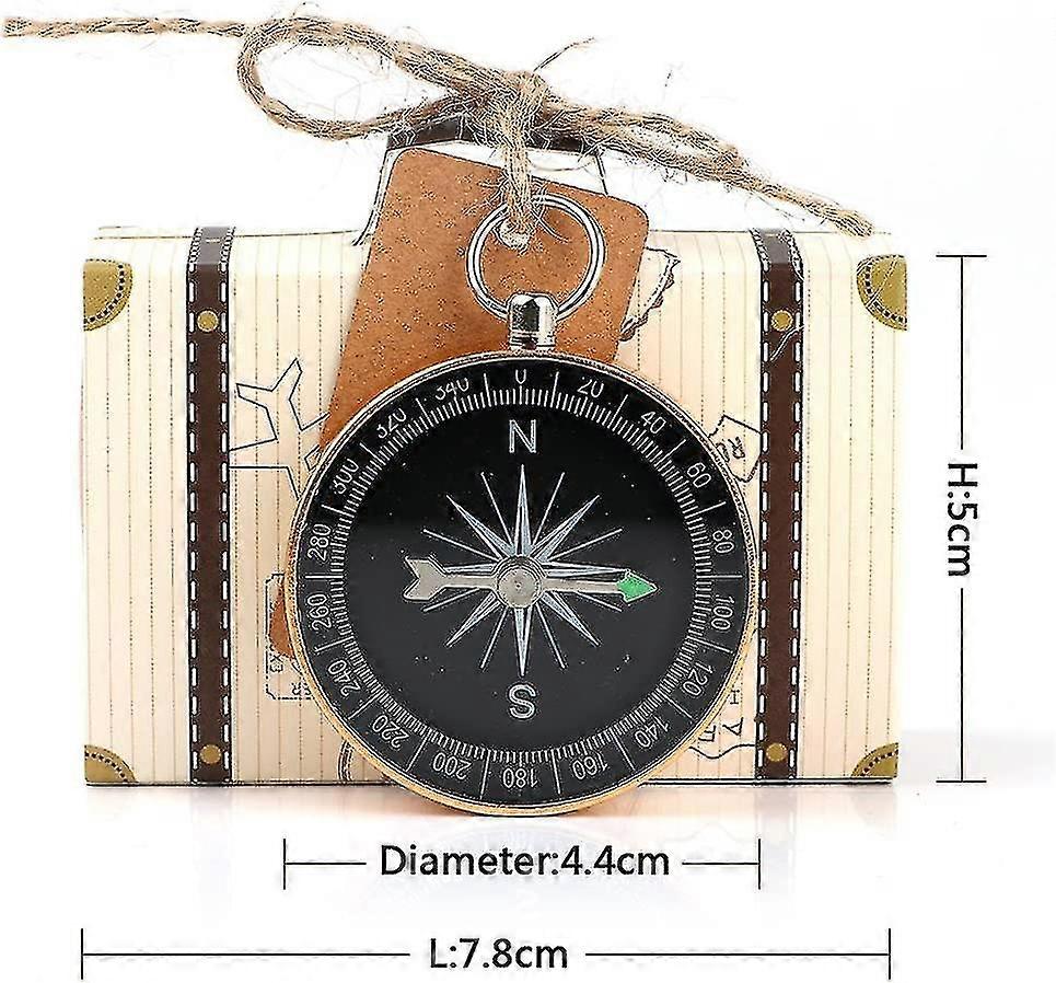 20pcs Compass Gift + 20pcs Suitcase Favor Boxes