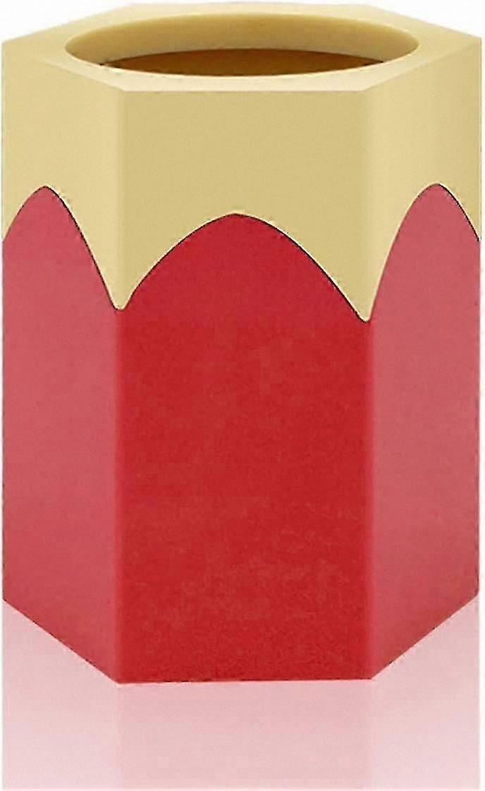 Desk Organizer Pen Stand for Office and Home Use, Red Straight Design Stationery Storage Solution (1 Piece)