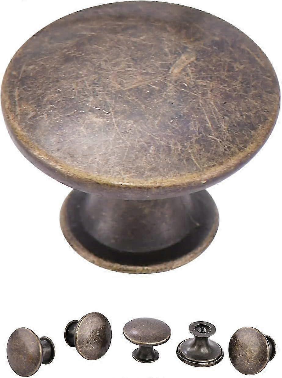 16 Pack Kitchen Cabinet Knobs Dresser Knobs Drawer Knobs Handles, Round Drawer Pulls with Screws, Antique Brass, 3cm Diameter Cabinet Door Bathro