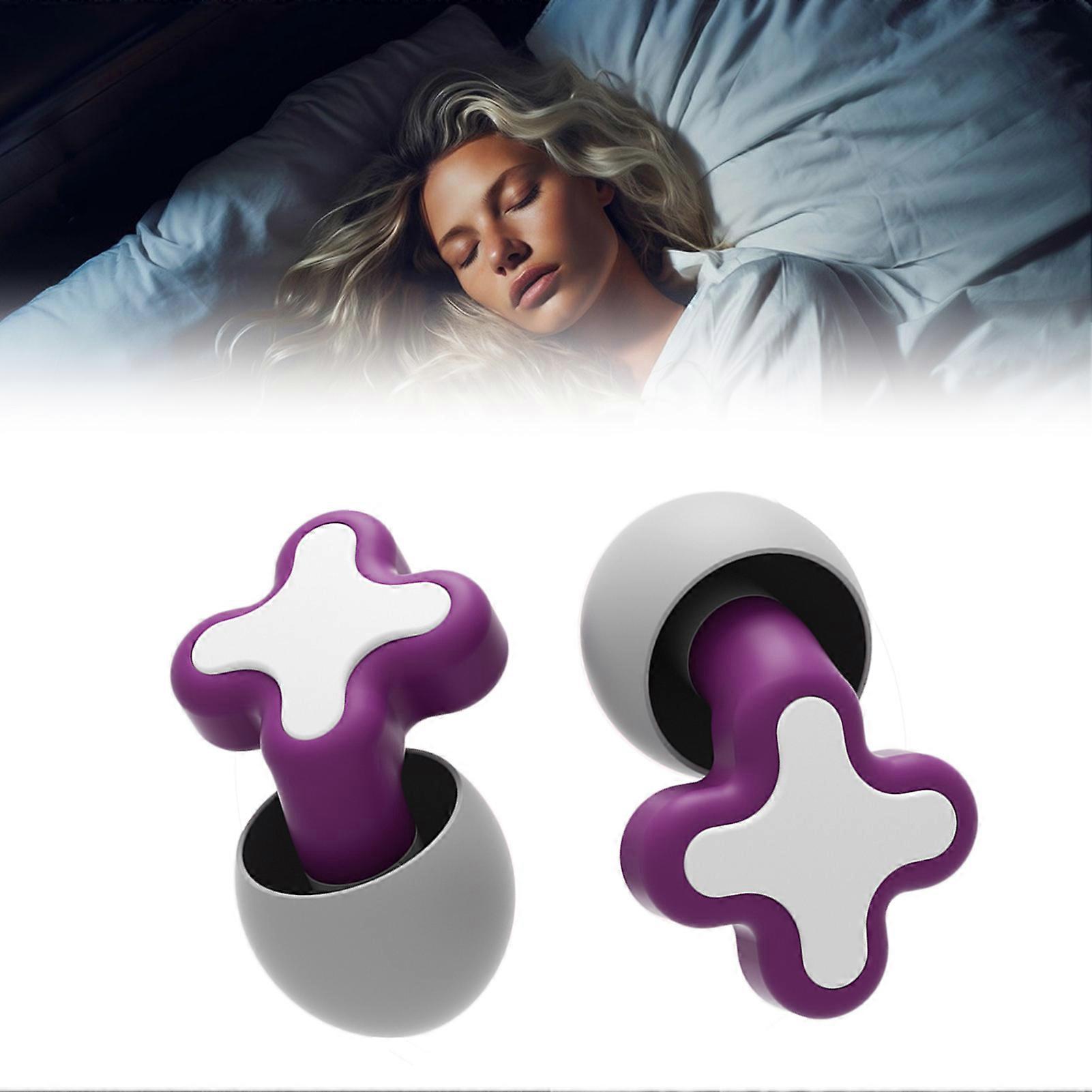 Soft Silicone Ear Plugs for Sleeping Noise Reduction S/M/L Purple