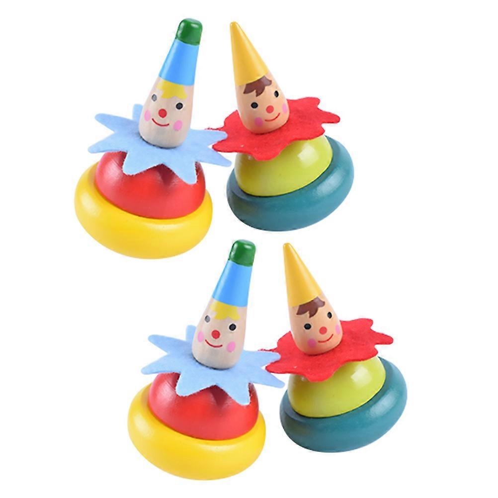 Interactive Kids Gyro Wooden Toy for Playing 4Pcs Color Assorted