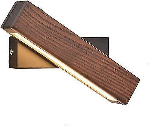 Wall Lamp Solid Wood Gear Rotating LED Reading Wall Lamp for Bedroom Bedside