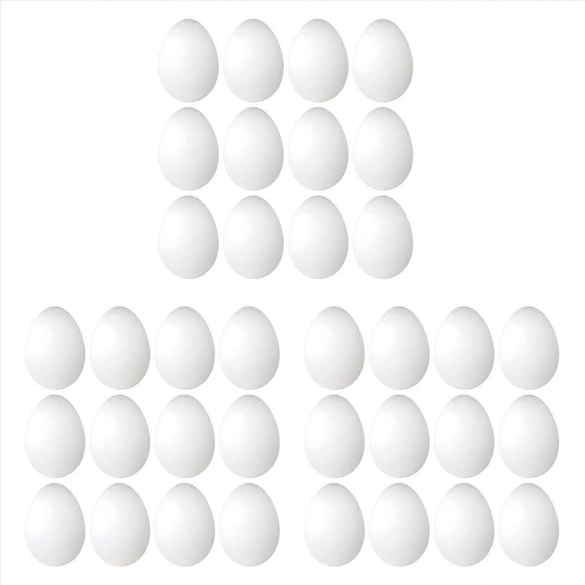 12 Pack 3 Inch Easter Foam Egg White Egg Craft Ball