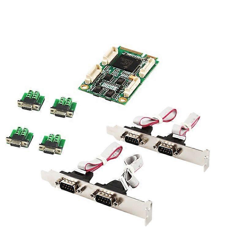 Mini PCIe 4 Ports RS422 Db9 Com Half Size Express Controller Card