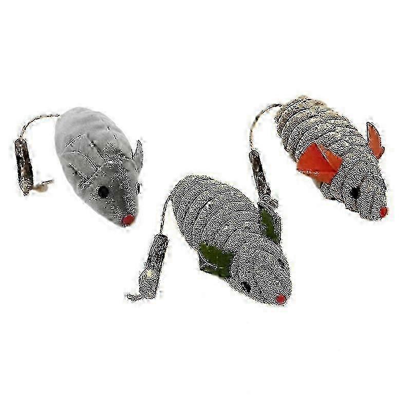 Cat Toys 3Pcs Mice, Interactive Catnip Animals Toys for Indoor Kittens, Cat Chew Exercise Toy 12*5*4CMgreen Coffee color gray