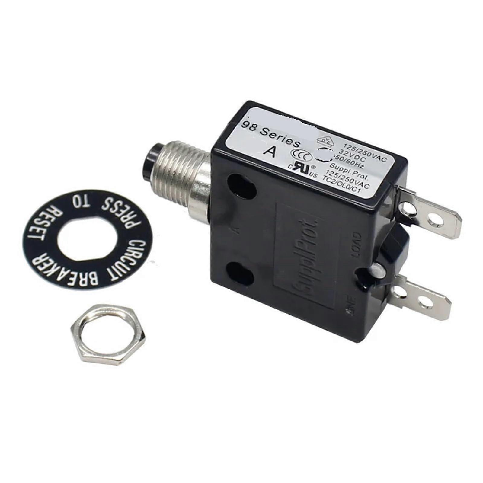 1pcs 5A Push Button Reset Overload Protector Automatic Reset Circuit Breaker Switch Model 5A