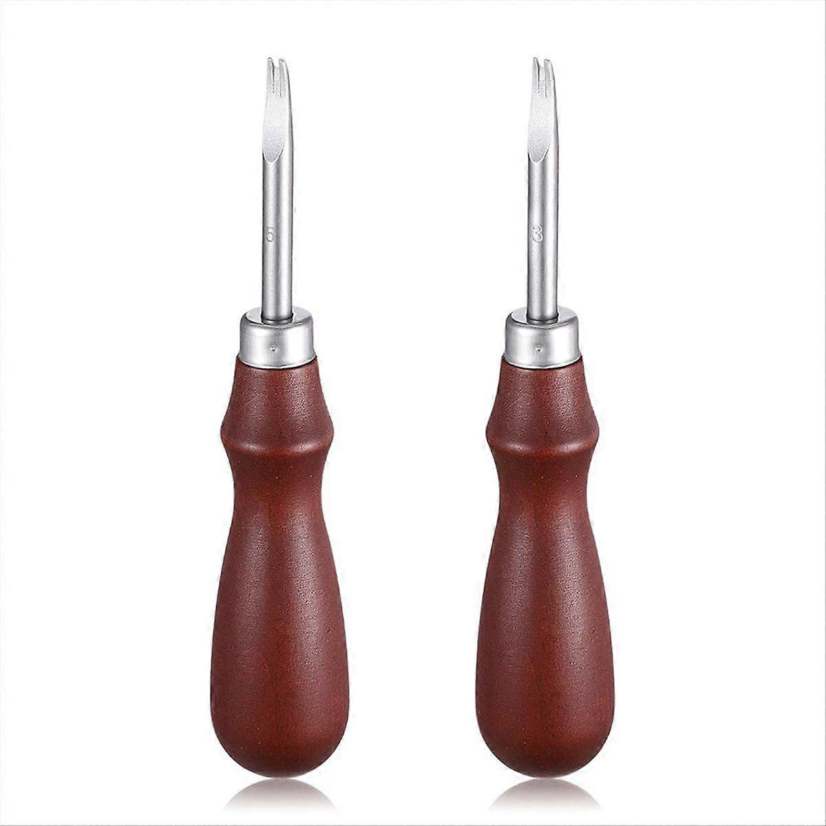 Leather Edge Skiving Beveler Set, 2 Pcs Leather Working Tools for DIY Leathercraft, Sizes 1.0 mm &