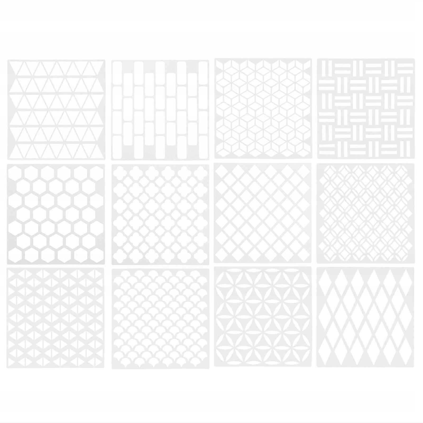 Polygon Template Tile Flooring Hollow Out 12 Pcs