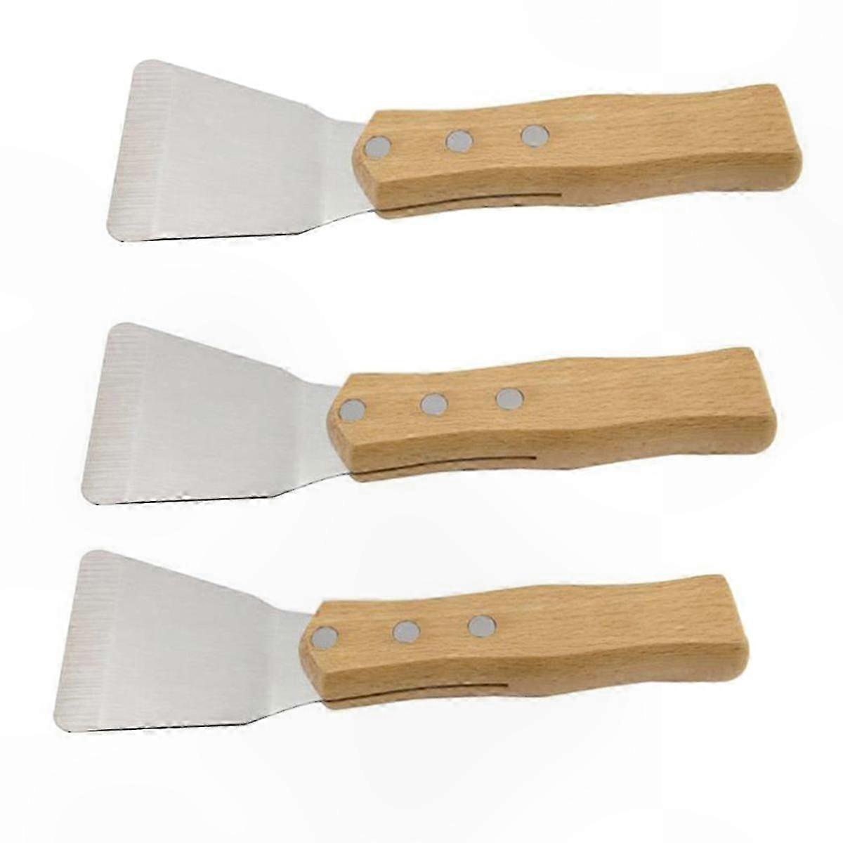 3-Piece Ceiling Installation Tool Set with Wooden Handles for Stretch Film Application