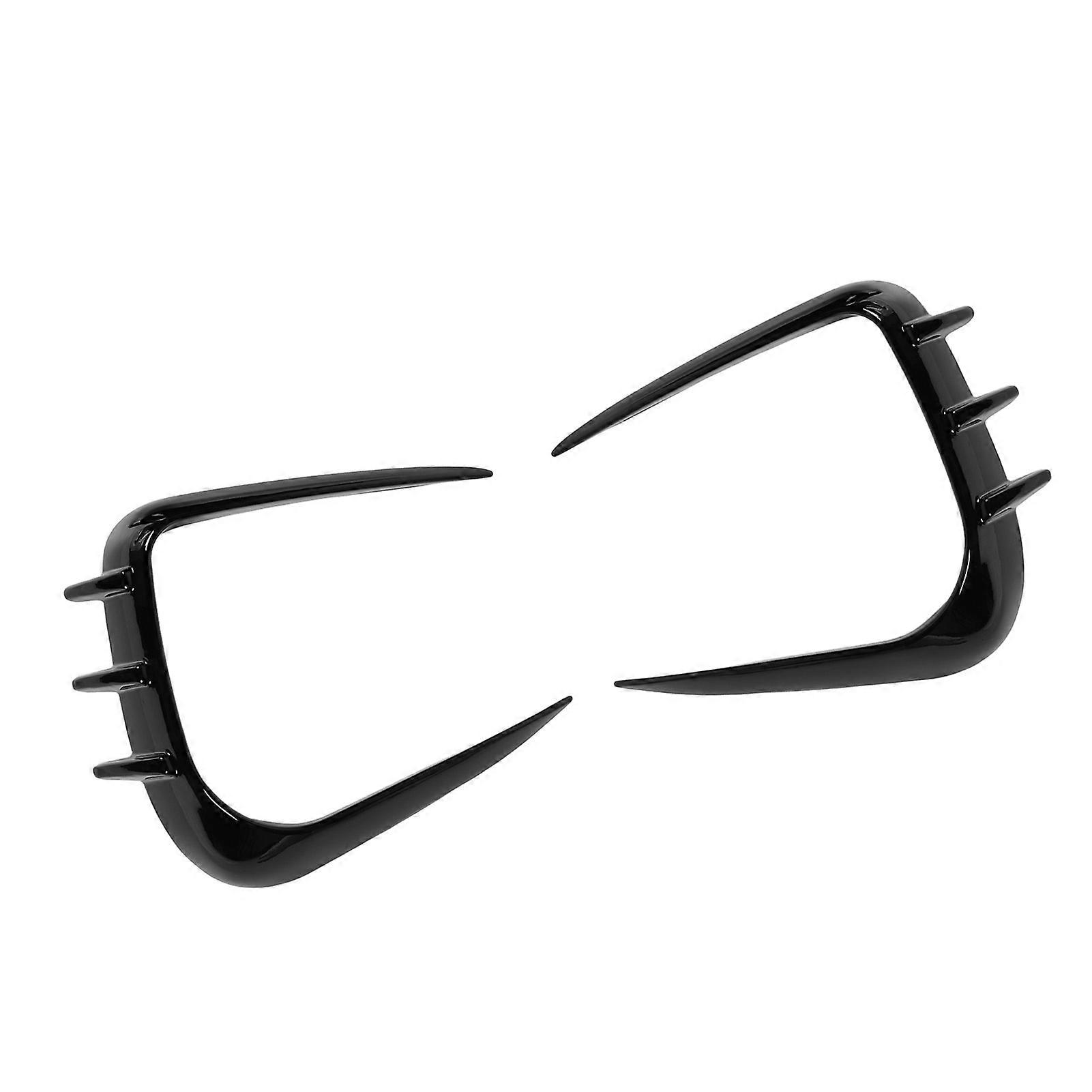 1 Pair Front Bumper Spoiler Aerodynamic Left Right Auto Front Air Vent Splitters ABS Spoiler Canards Decorative Accessories Glossy Black 