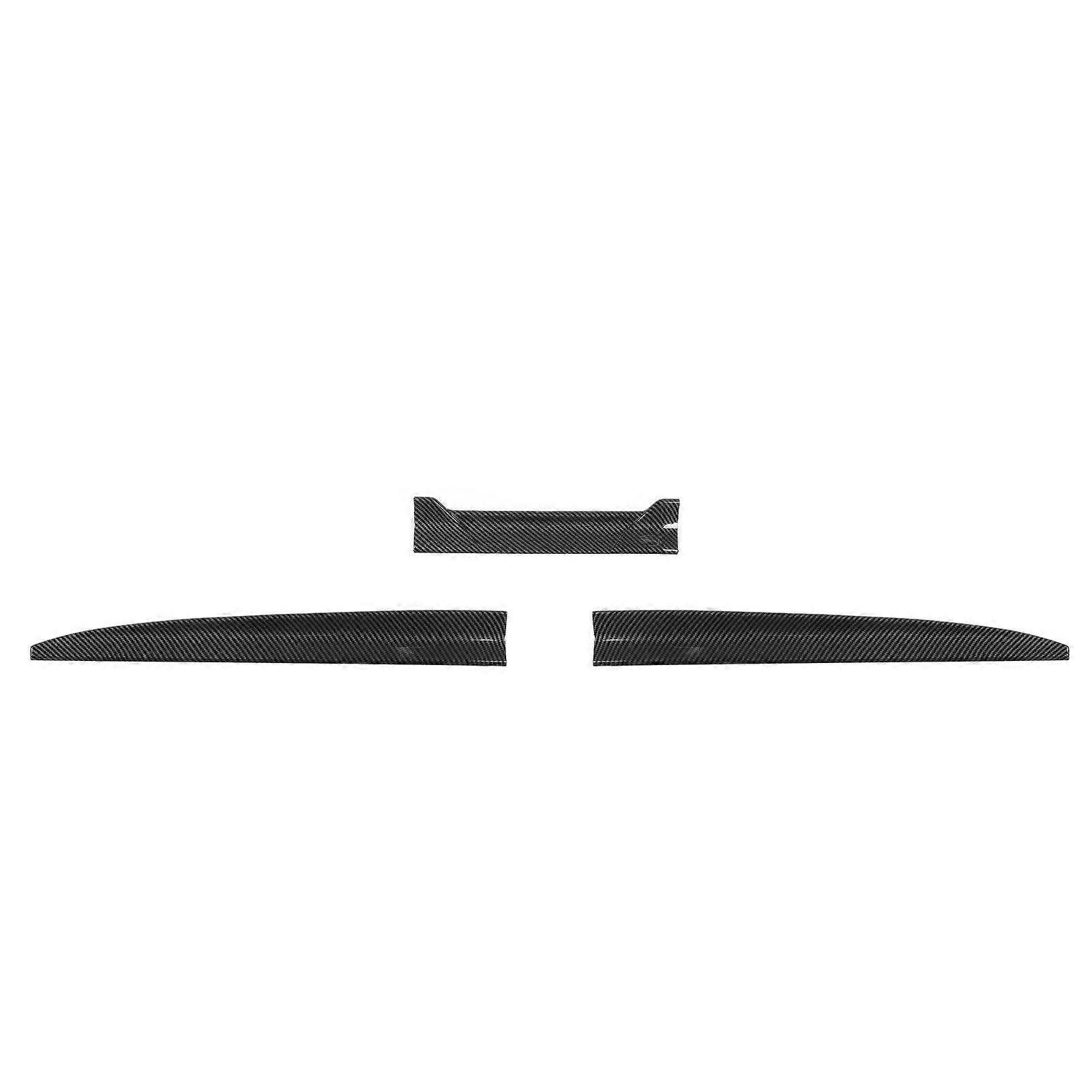 3Pcs Car Rear Spoiler Tail Universal Air Friction Reducing Lip Air Flow Adjustment High Efficiency Wing Spoiler Glossy Carbon Style 