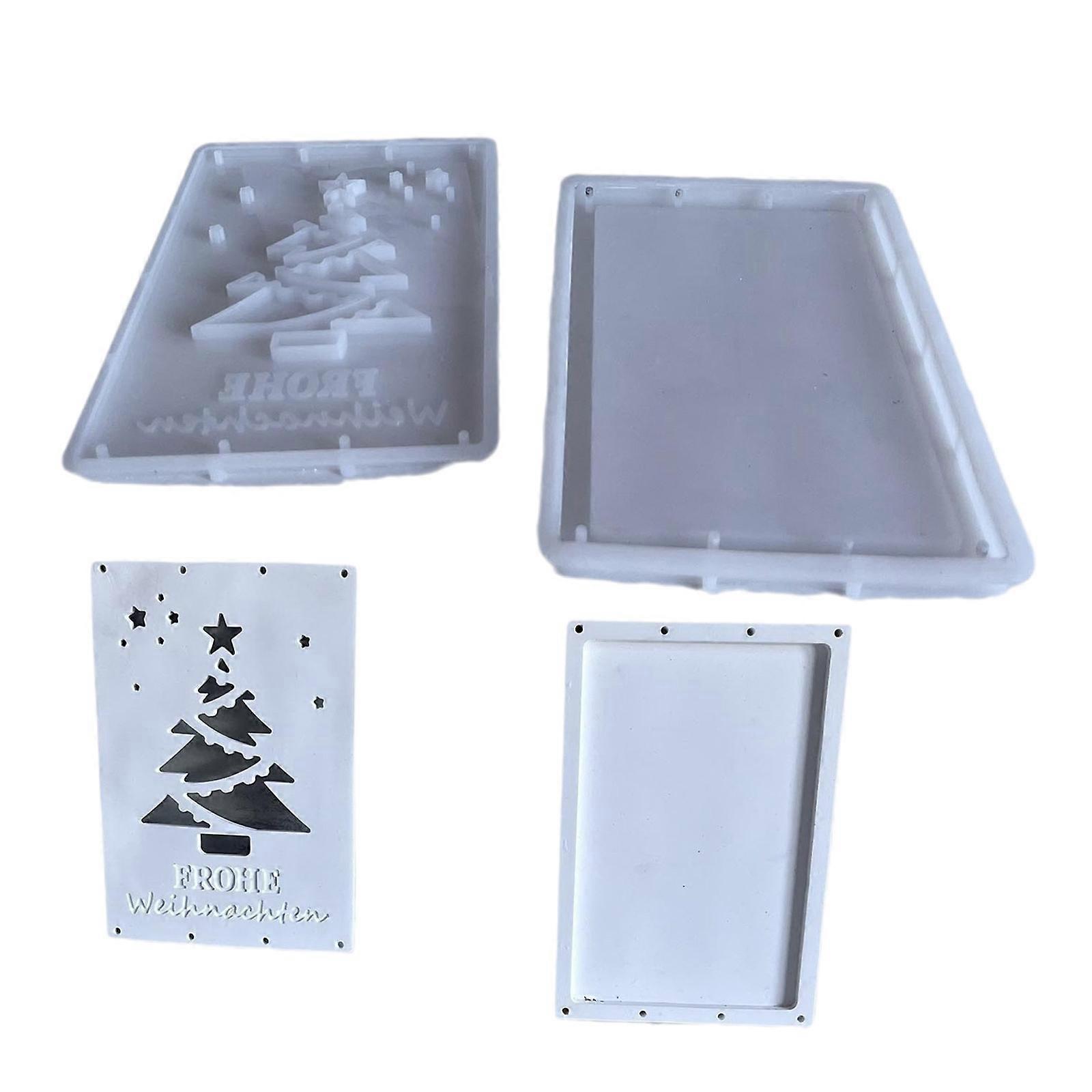 תבנית סיליקון להסרת עובש קלה לעץ חג המולד בעבודת יד, קופסת מתנה, מארז מלבני, עובש להכנת תכשיטים, אביזרים צבעוניים