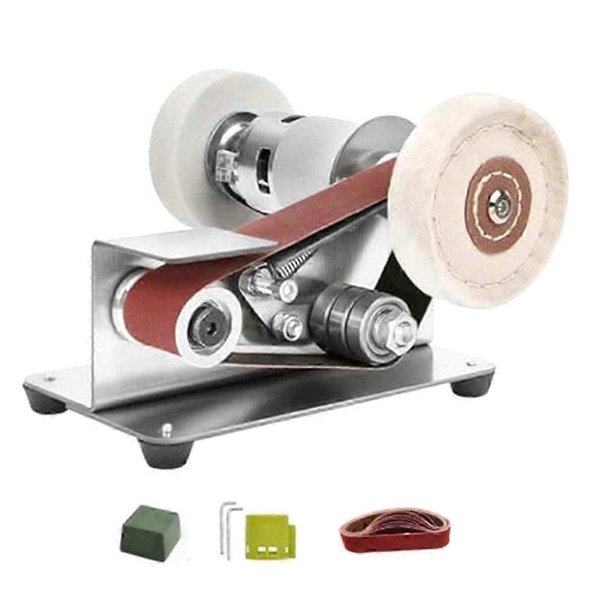 Belt sander for woodworking with adjustable speed and 15-degree angle