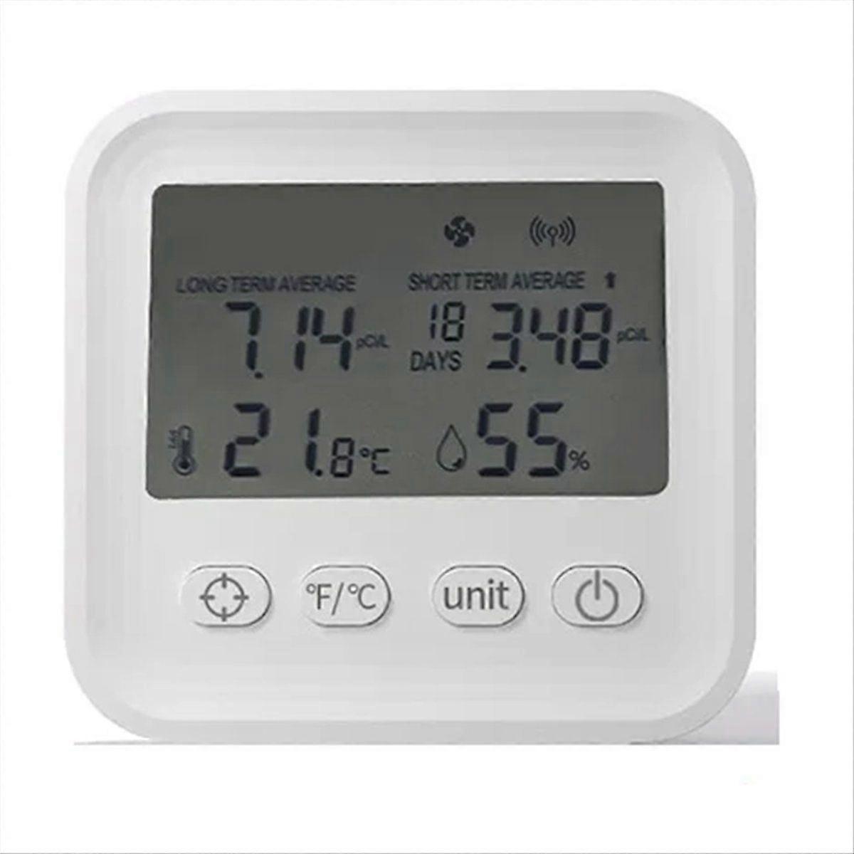 Mini Radon Air Quality Monitor Temperature Humidity Data Adjustment Radon Sensor Monitor Indoor Rad