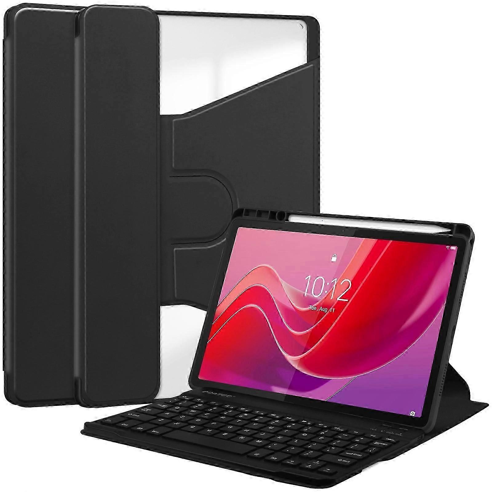 360 Rotation Transparent Smart Leather Case with Keyboard For Lenovo Tab M11/Xiaoxin Pad 11 2024