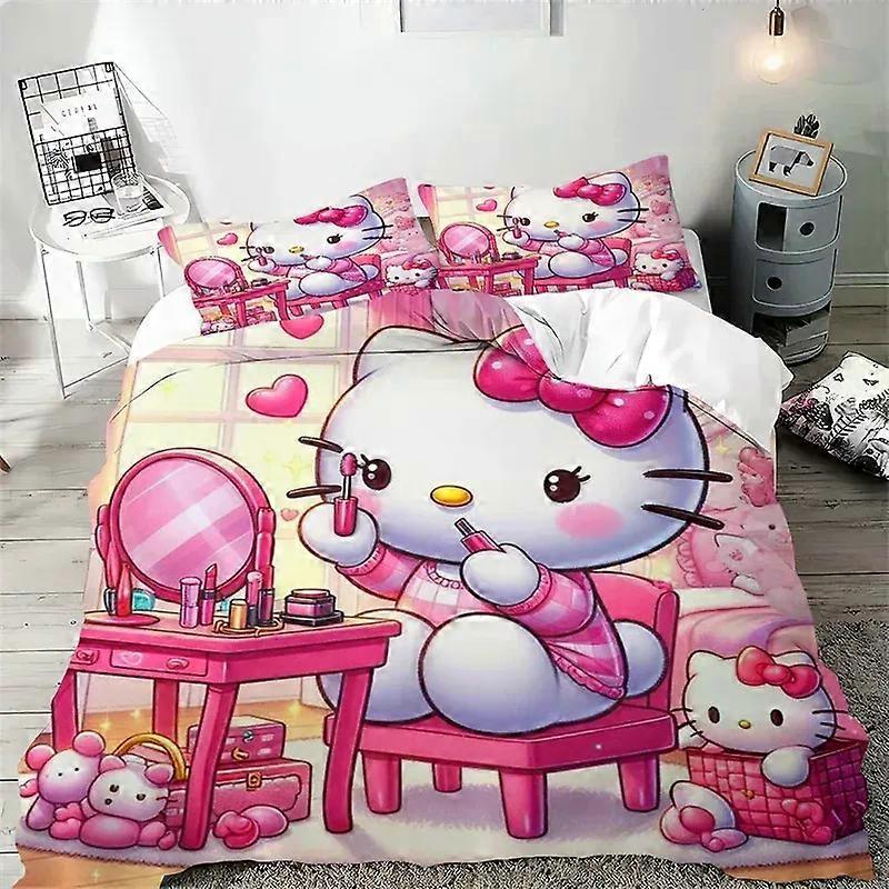 Style29 Hello Kitty Bedding Set With Duvet Cover And Pillowcase,Bedroom Bedding Set,Children's And Adult Bedding,Available In Custom Sizes