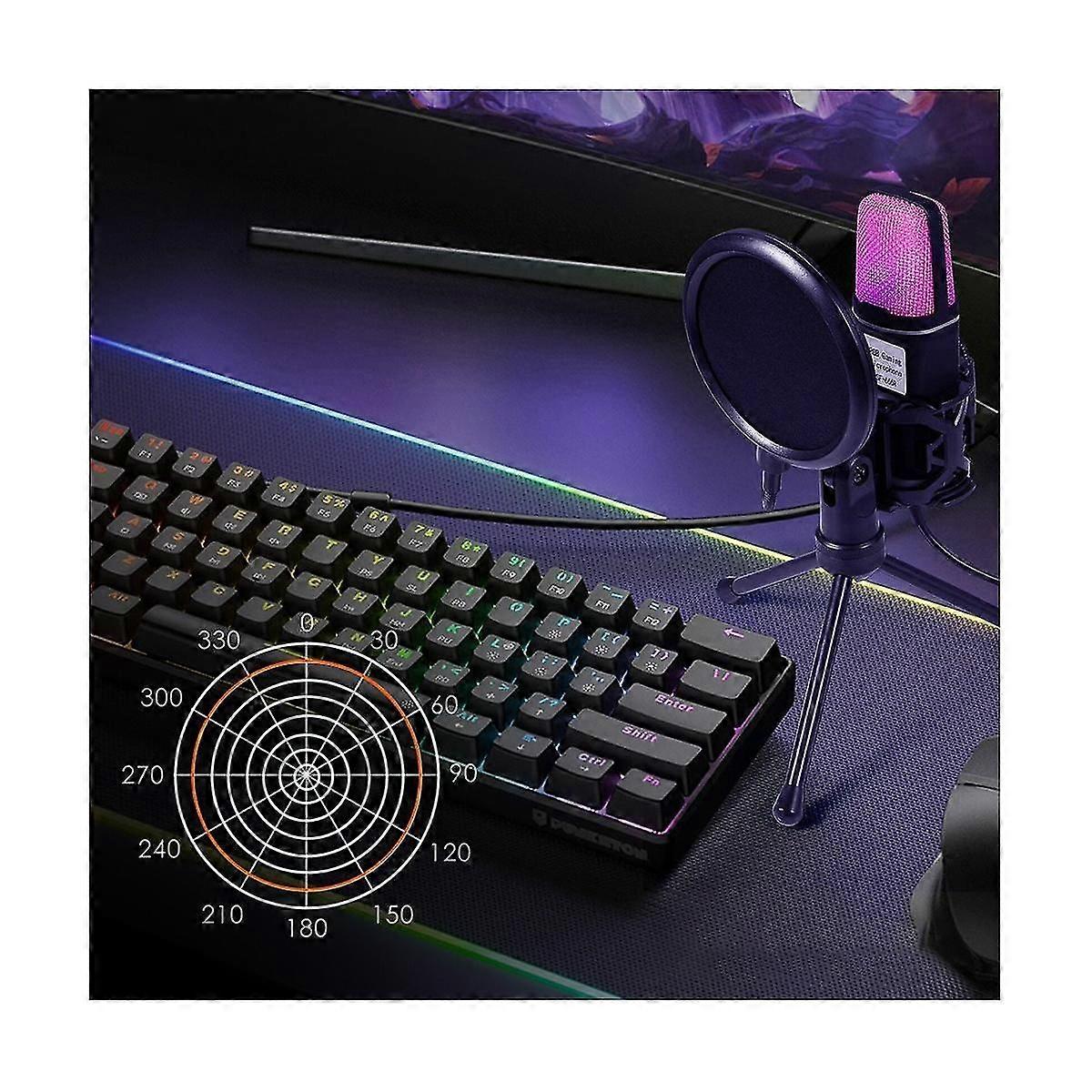 SF666R USB-Mikrofon Rgb-Kondensatormikrofon Gaming-Mikrofon für Podcast-Aufnahmestudio-Streaming