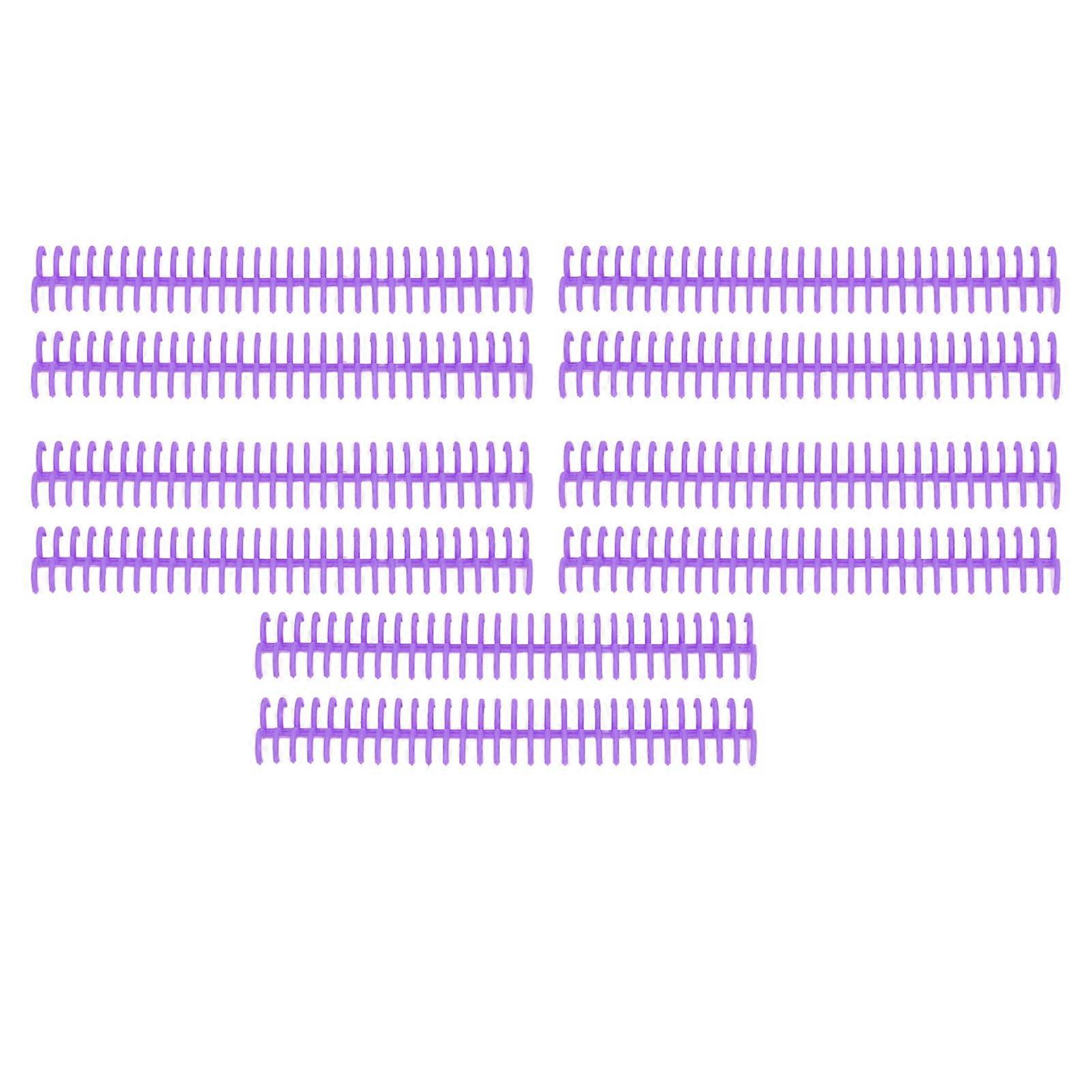 10PCS Plastic Binding Spines 19mm 30 Rings Comb Binder Compatible with A4 B5 A5 Paper Size 150 Sheets Capacity Purple