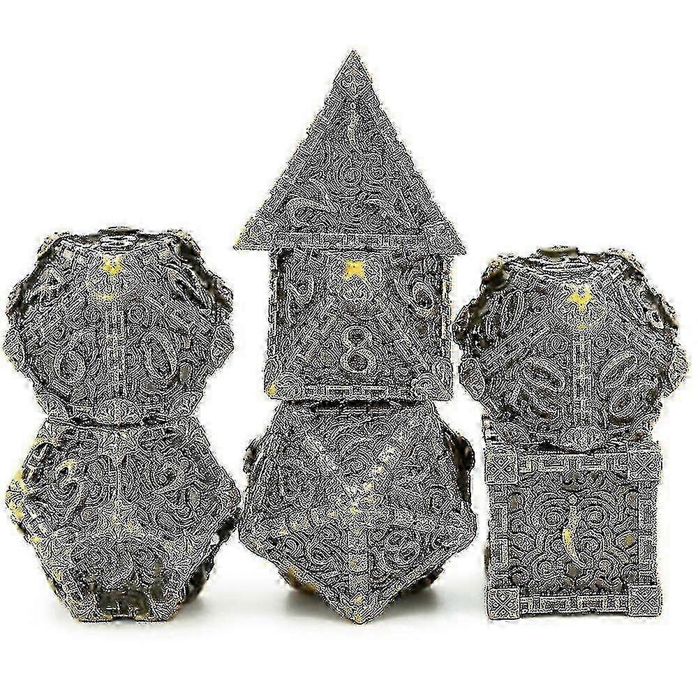 Metal Dice, 7-Piece Polyhedral Dnd Dice, Suitable For Magic Pathfinder Role-Playing Games