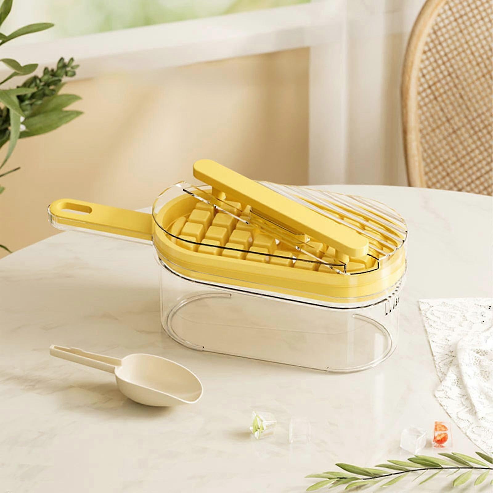 Foulezre Ice Cube Tray with Lid, 32/64-Cavity, Quick Release, Odor-Proof, Handheld Design, Compatible with Coffee Makers, Green