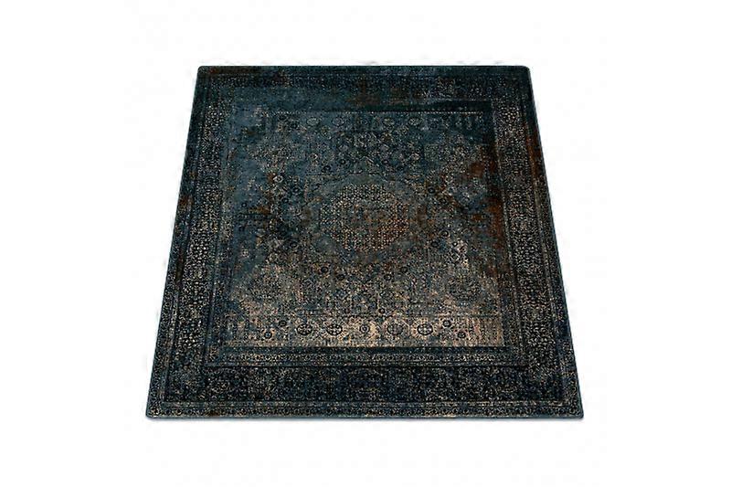 Wool carpet OMEGA MAMLUK Square - Rosette vintage dark blue