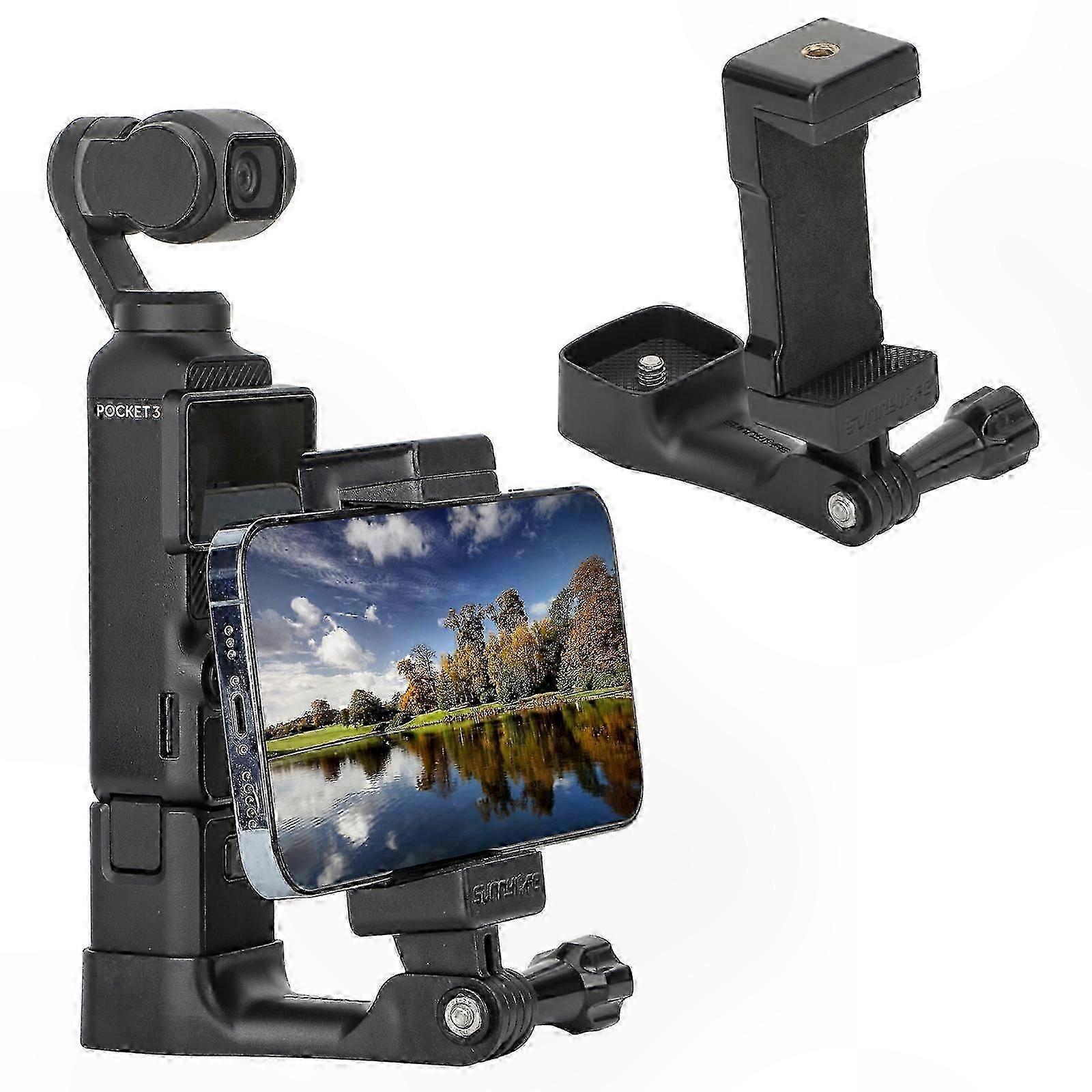 Universal Phone Holder Mount for OSMO Pocket 3 - Handheld Tripod Adapter, Expansion Brackets (Black)