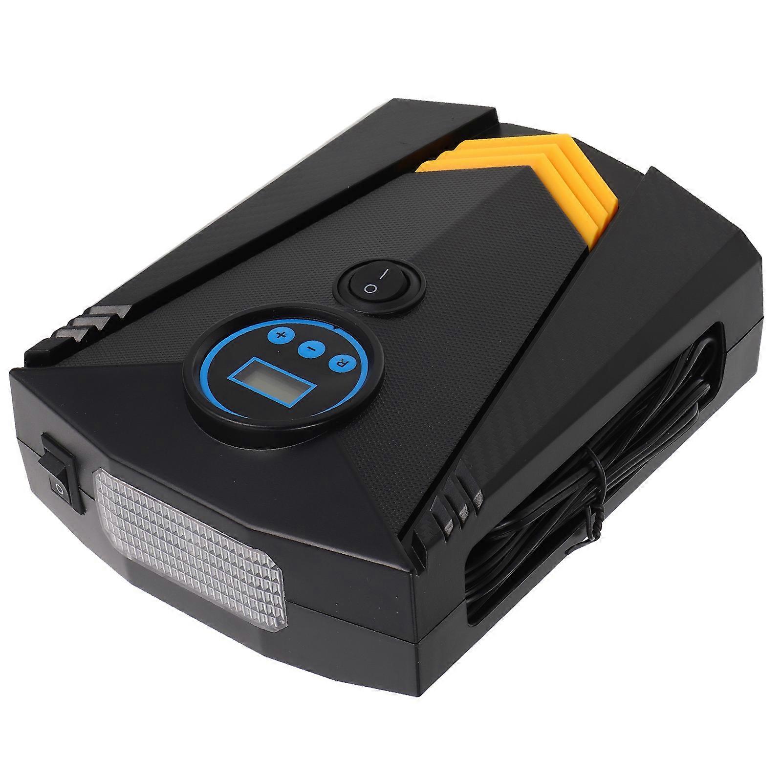 Tire Inflation Pump Small Air Compressor Car on-The-Go Use Black Abs High Precision Display 1Set