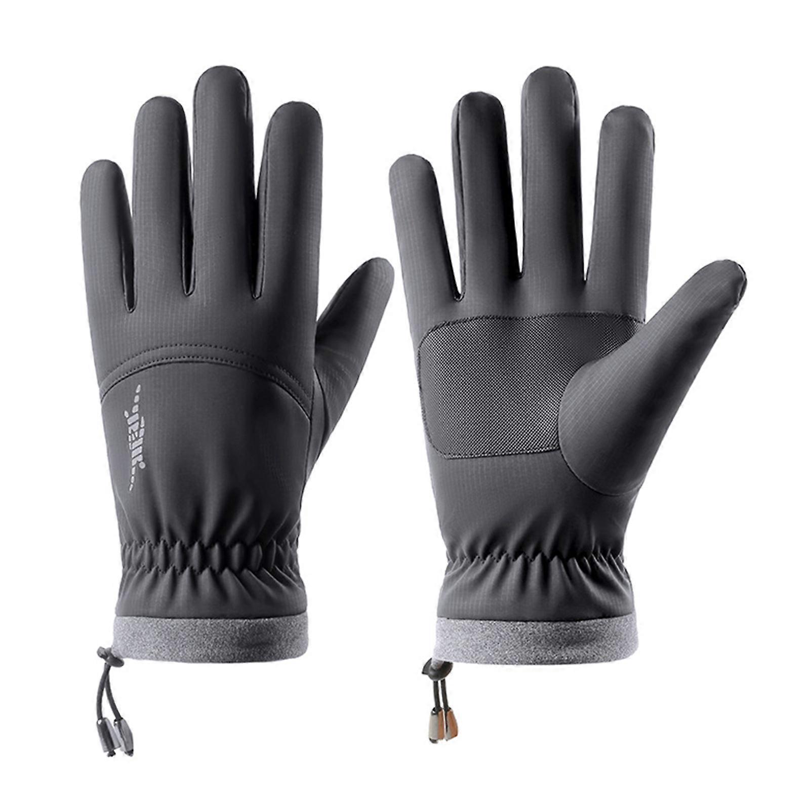Warm Men's Gloves With Touchable Screen Function Waterproof Design Secure Grip For Active Lifestyles  Gray XL