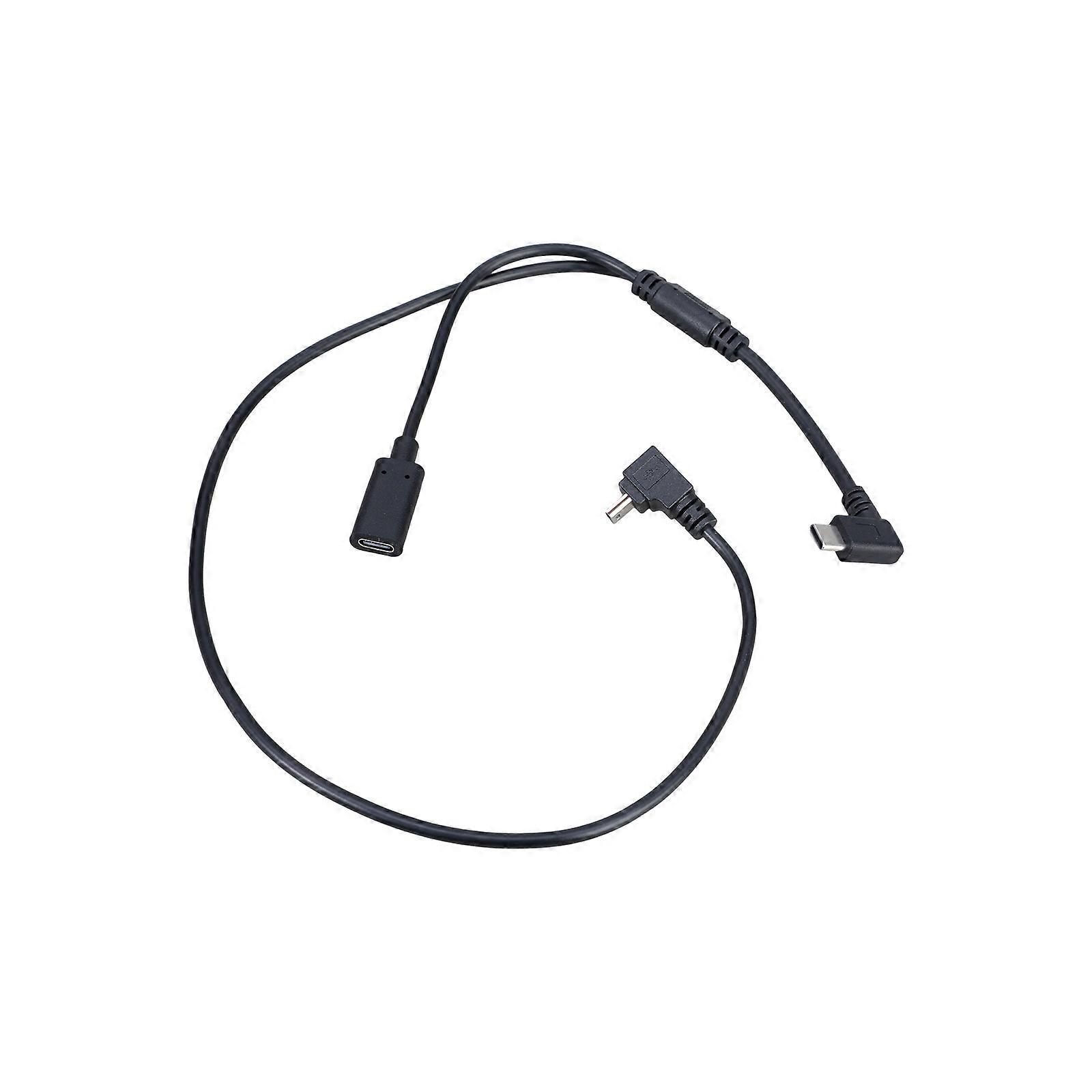 Space Saving USB C to Small USB Cable Plastic Texture Facilitates Charging During Data Transfer Operations Multicolor