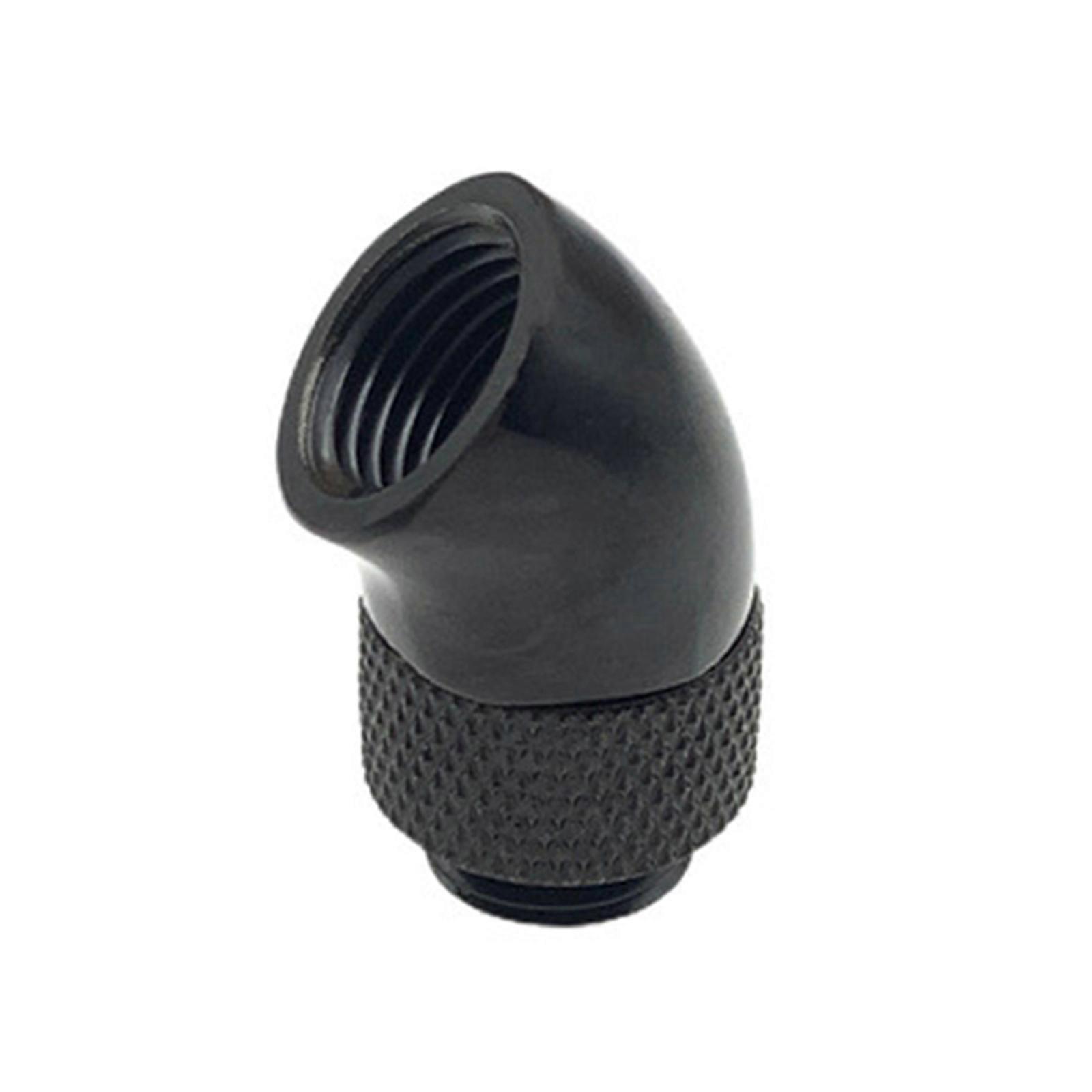 45 Degree Rotating PC Cooling Elbow Adapter Connector G1/4 Thread High Durability Flexible Hose Alignment  Black