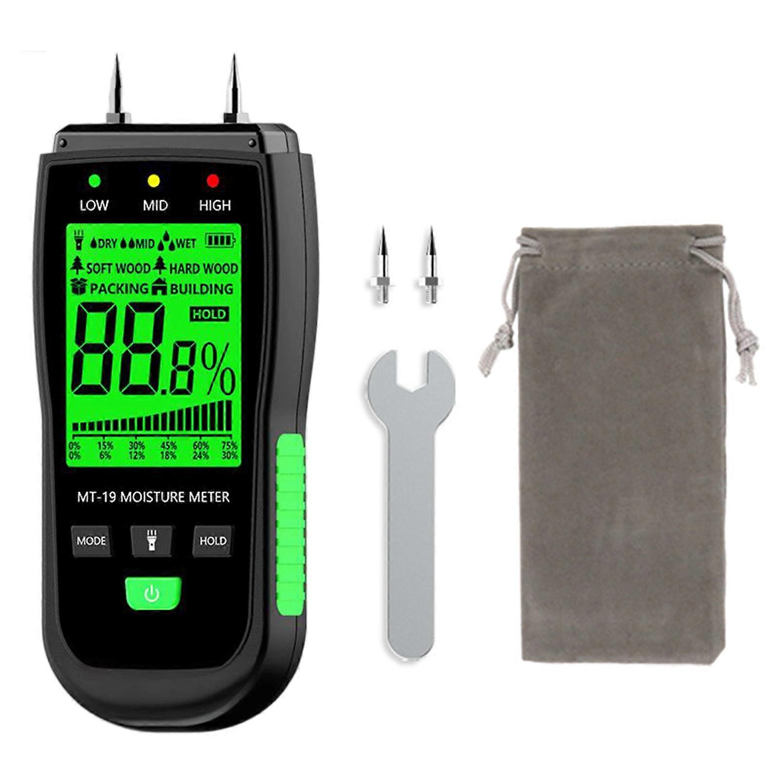 High Precise Handheld Large Screen Wood Moisture Reader Tester Gauge Suitable For Indoor Outdoor Use Construction Worker Multicolor
