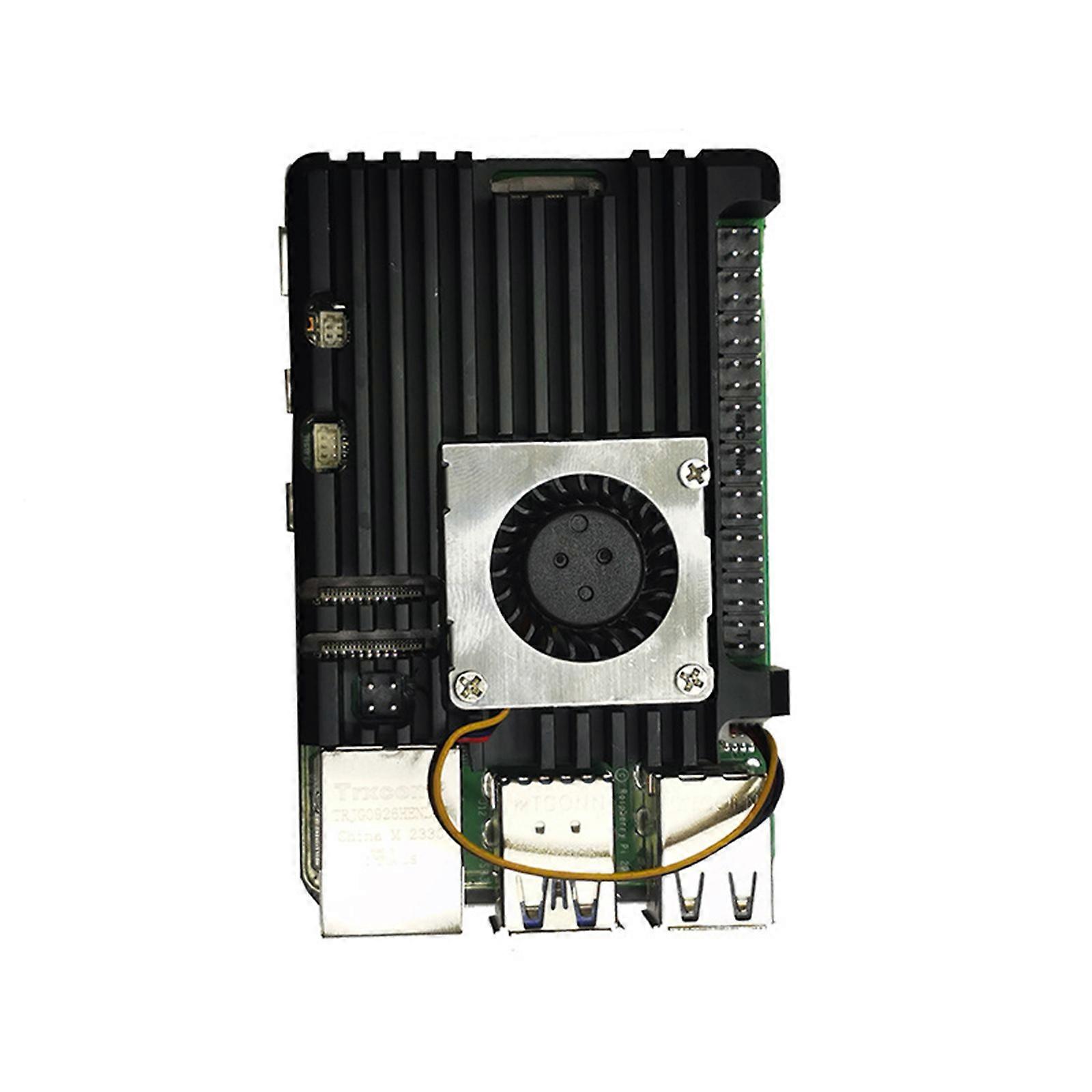 Efficient Aluminum Alloy Case with PWM Fan for Raspberry 5 Superior Cooling, Easy Installation, Versatile Interfaces Multicolor